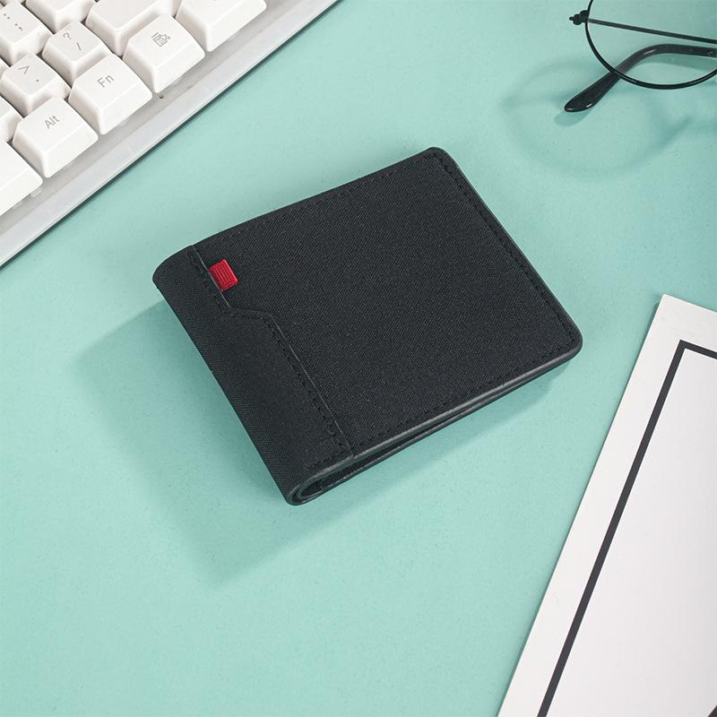 

Горизонтальный холщовый кошелек горизонтальный мужской кошелек мужской зажим мужской Wallet чёрный