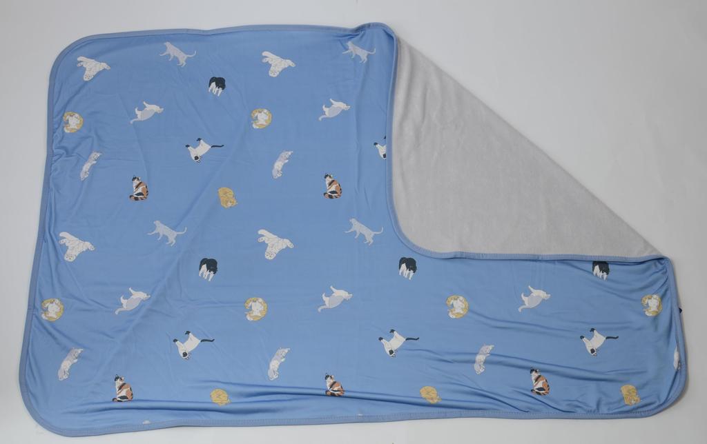 Friends Hill Cool Cat Blue Blanket, Feeling,