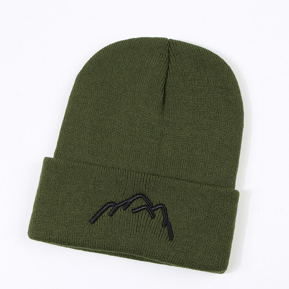 Hat Exquisite Simplicity Mountain Embroidery Unisex Warm Hatsbeanie Knitted