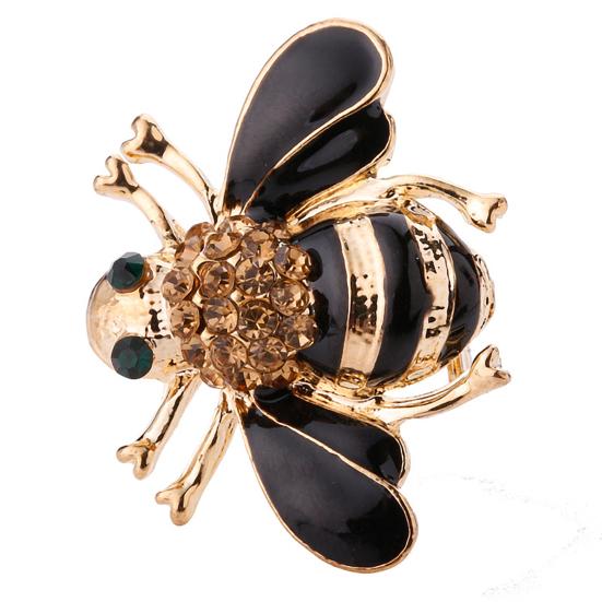 Yousheng Colorful Bee Design Brooch, Compact Size Enamel Safety Pin, Commuting Accessory for Suits Coats Scarves