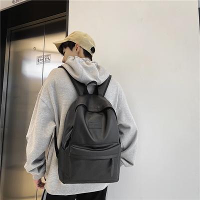 College Student Backpack Waterproof Leather Casual Large-capacity Backpack High School Student Computer Bag