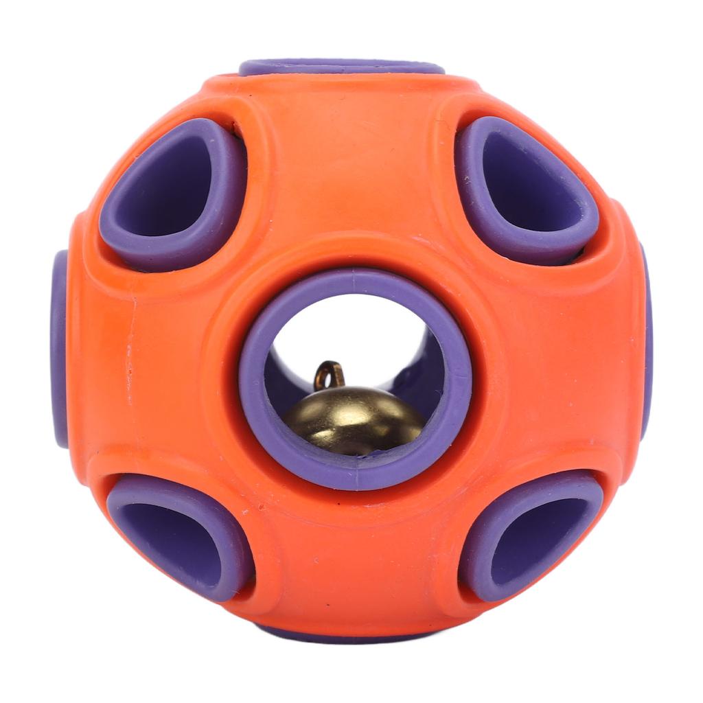Dog Toy Ball Bite Resistant Durable Rubber Interactive Pet Food Dispensing Toy Ball with Bell Sound