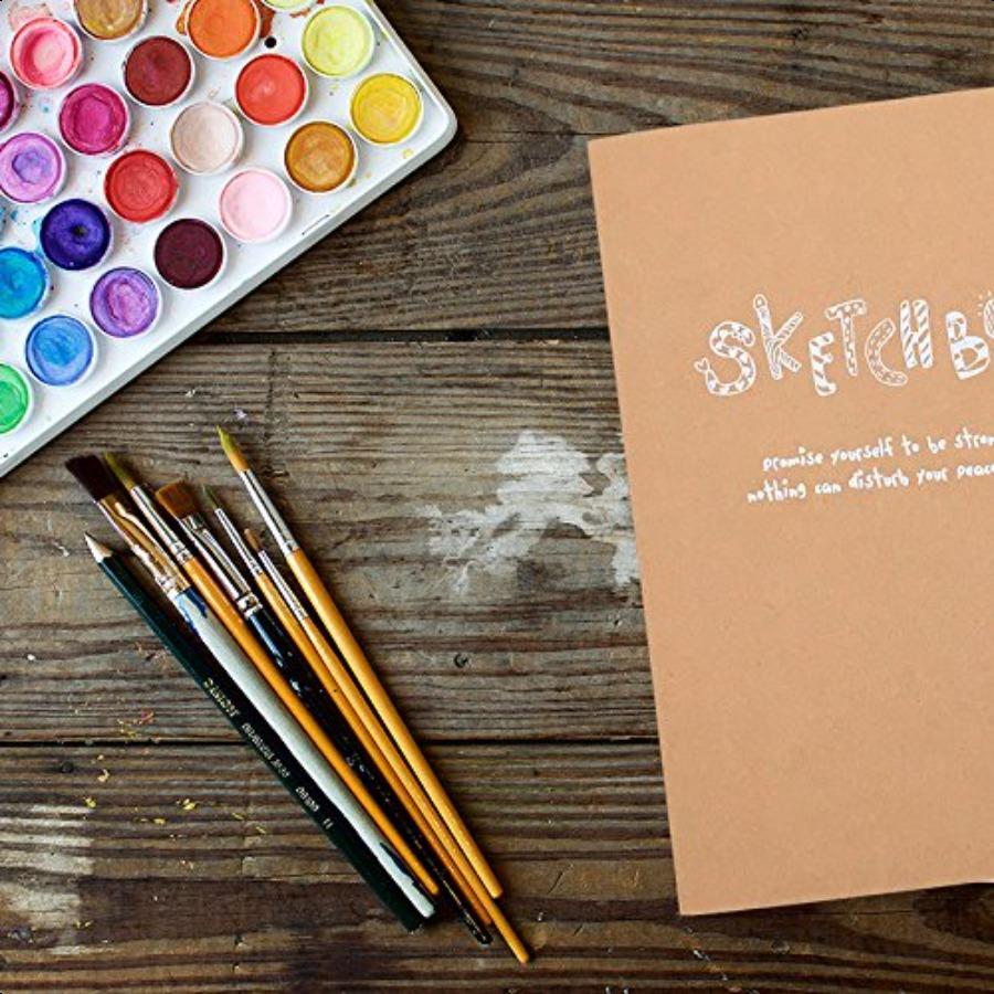 

Крафтовая обложка Блокнот для рисования Скетчбук Пустые однотонные книги для эскизов 125 г Плотная бумага Формат А5 150x210 мм Бумага Идеальна для рисования эскизов United States