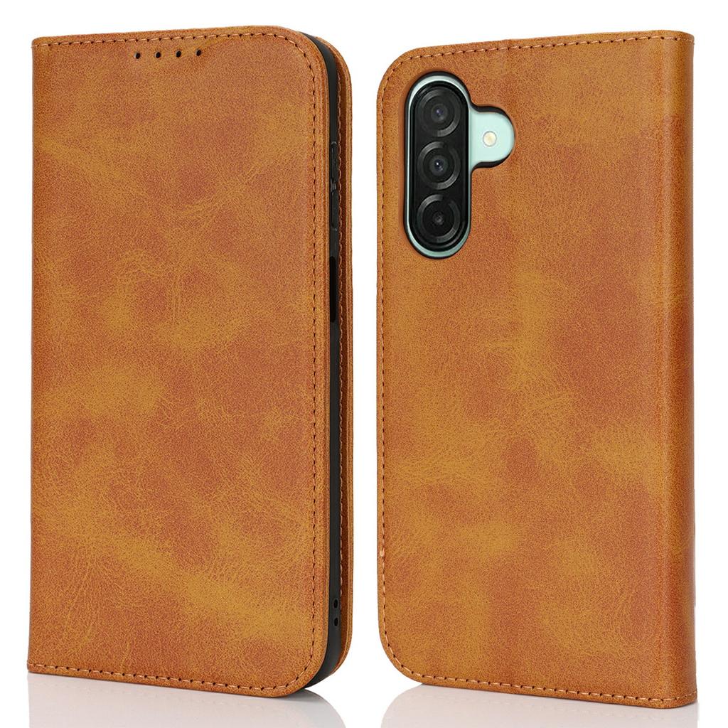For Samsung Galaxy A26 5G Case PU Leather Calf Textured Magnetic Closing Smart Phone Cover