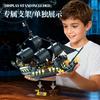 Kreatives Leuchtendes Piratenschiff Bausteine Kleine Partikelsteine Kinderspielzeug Modellbauspielzeug Für Erwachsene Halloween-Geschenk