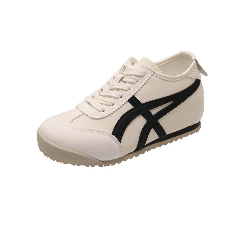 Increase the height of German training shoes for women 2025 new spring leather retro versatile flat white shoes casual sports Forrest Gump shoes