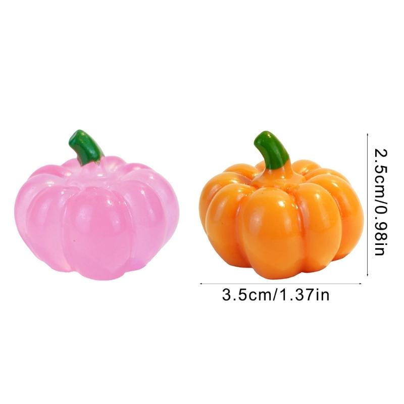 30Pcs Miniature Artificial Pumpkins Statue Mini Resin Pumpkins Figurines Tiny Resin Pumpkin Micros Landscape Decorations