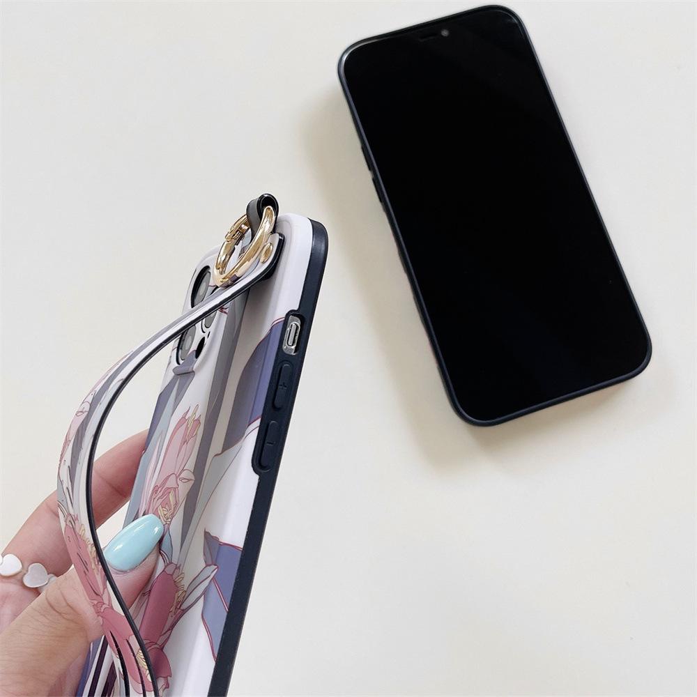 Orchid Flower iPhone Case with Wristband - Compatible with XS Max, 15 Pro, 14/13, XR, 12, 11
