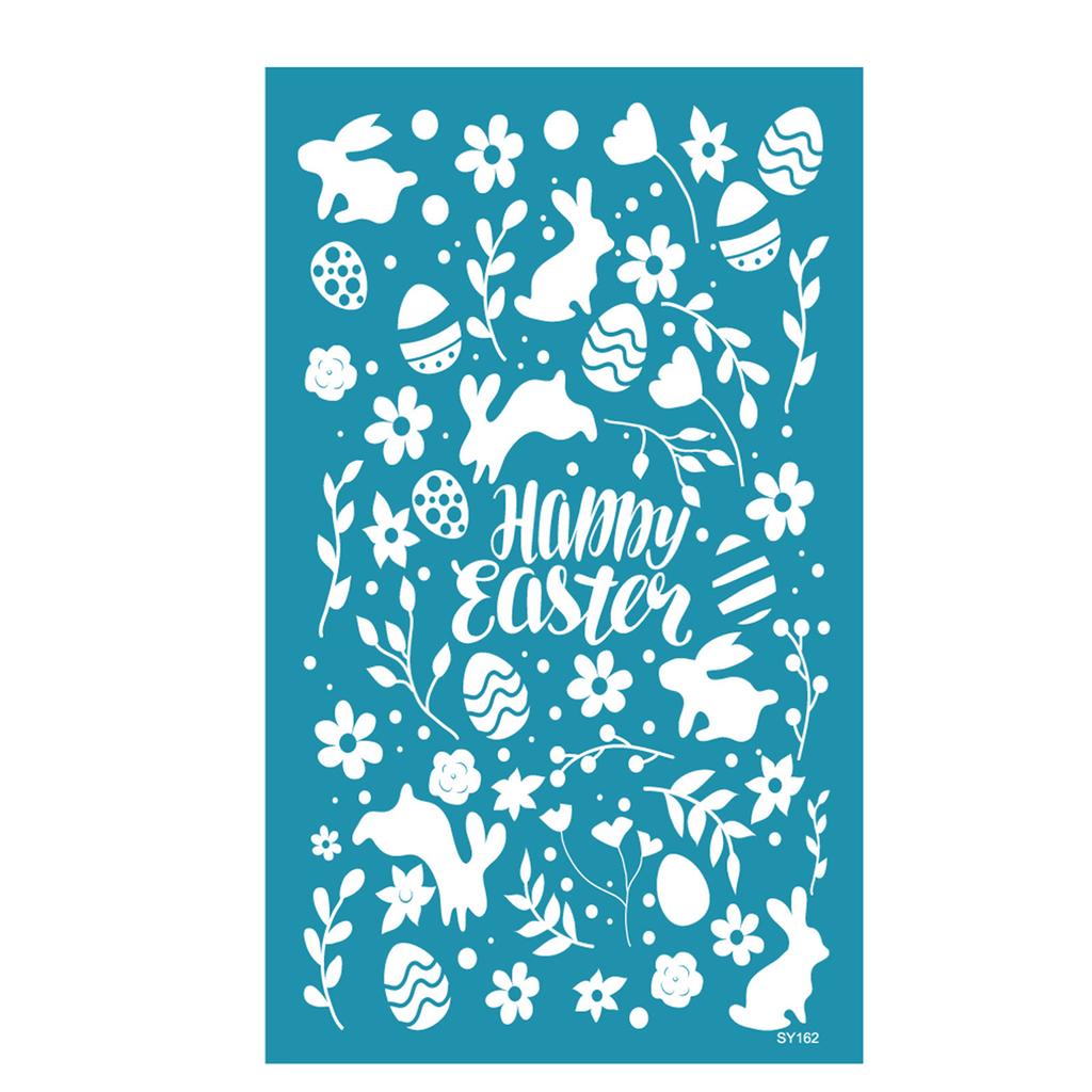 Easter Rabbit Silk Screen Stencils for Clay Reusable Silkscreen Print for DIY Printing On Clay Jewelry Earrings Decor