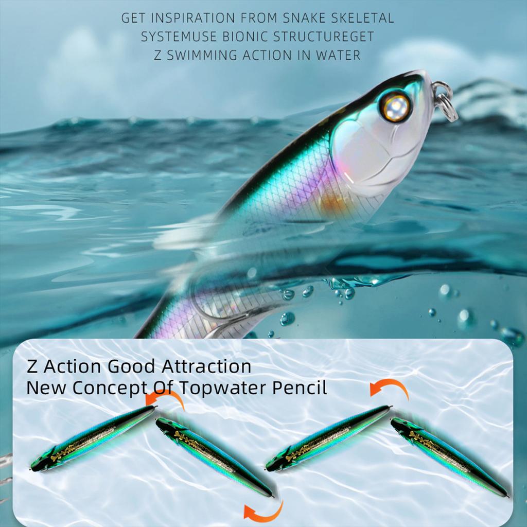 Walk The Dog Artificial Baits Topwater Pencil Popper Fishing Lure Hard Bait for Bass Trout Fishing Tackle Accessories