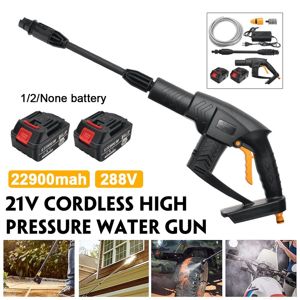 

288VF High Pressure Water Guns 300W Portable Electric Car Washer Water Pump W/ 1pc/2pcs Battery Alsao Adapted To Battery 21V 1 x battery