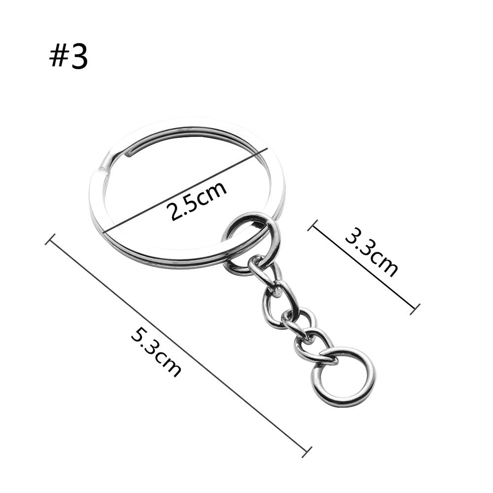 25mm Metal DIY Split Ring Short Chain Key Fob Keychain Keyring