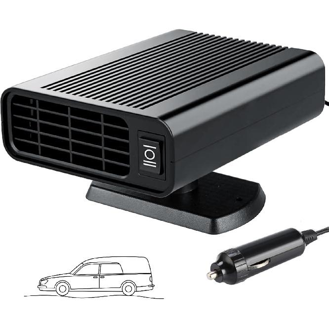 

12V Car Heater Defroster, 150W Portable Windshield Heater with 360° Rotation for Fast Heating, Plug in Cigarette Lighter for Winter