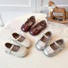 Girls' Soft Sole Mary Jane Leather Shoes - Spring/Autumn 2025 Non-slip Princess Style