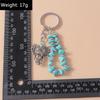 Ethnic Turquoise Stone Elephant Keychain for Women Men Key Ring Pendant Handbag Decor DIY Handmade Jewelry Gift