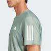 Adidas Ribbed Crew Neck Striped Short Sleeve T-Shirt Men Tops Green JC9793