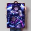 Anime Fox Girl With Blue Eyes Gaming Printed Poster Customized Wall Art Retro Vintage Metal Tin Signs for Home Man Cave Decor