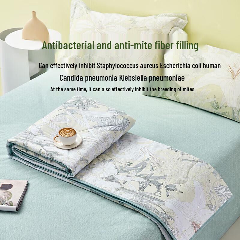 LUOLAI Machine Washable 100% Cotton Summer Quilt