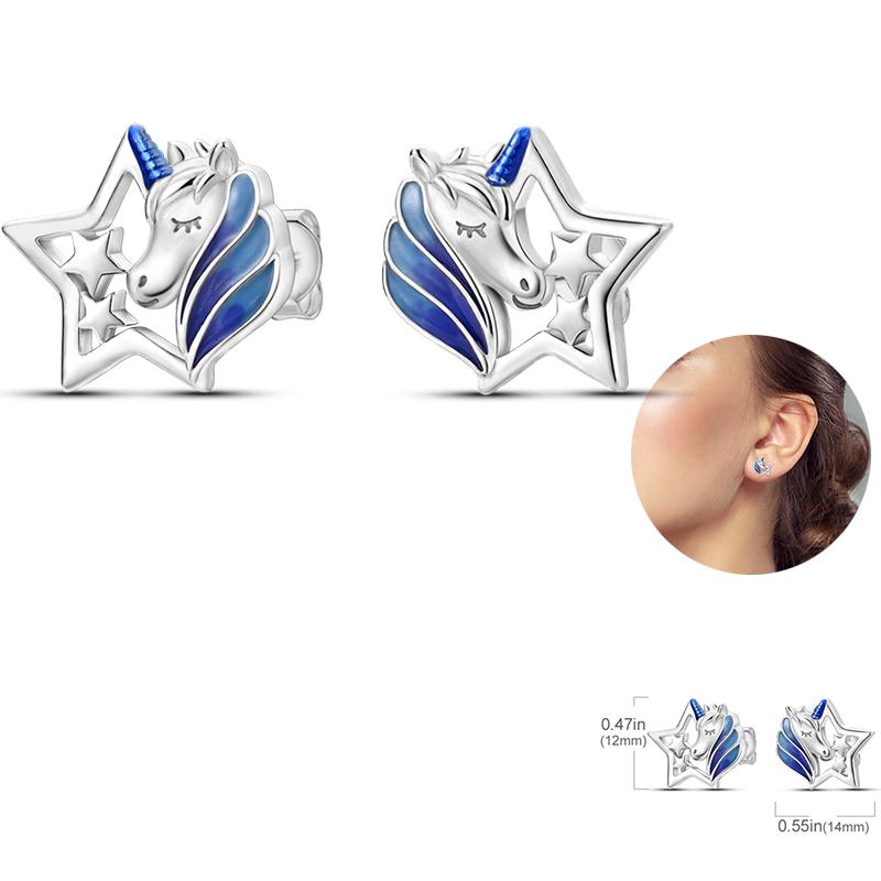 Ladies Sweet 925 Silver Ocean Star Flower Butterfly Design Trendy Earrings Birthday Commemoration Day Fine Sweetheart Jewelry