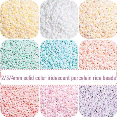 Irisierende Porzellan Rocailles: 2/3/4mm Uni-Farben, Ideal für DIY Armbandherstellung