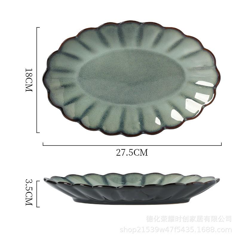 Japanese Retro Ceramic Dinnerware Set Handmade Glazed Stoneware Bowls Plates Home Dining Tableware