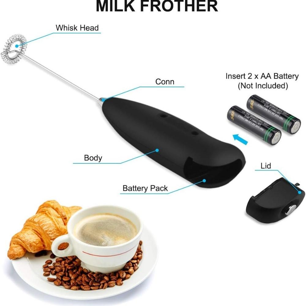 Mini Milk Frother Handheld Foam Maker for Lattes Whisk Coffee Cappuccino Matcha Hot Chocolate Egg Beater Drink Mixer