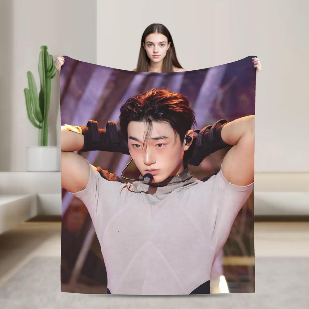 San Ateezs Kpop Blankets Fleece Textile Decor Portable Ultra-Soft Throw Blanket for Home Couch Bedspreads