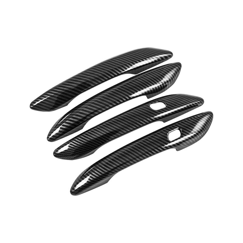 Exterior Accessories Carbon Fiber Black Exterior Door Handle Decoration Cover Trim For Hyundai Elantra CN7/CN7 N LHD