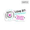 500Pcs Love It Let Me Know With Cute Camera Design Stickers 1.6Inch Thank You Stickers Bakeries Handmade Small Business Stickers