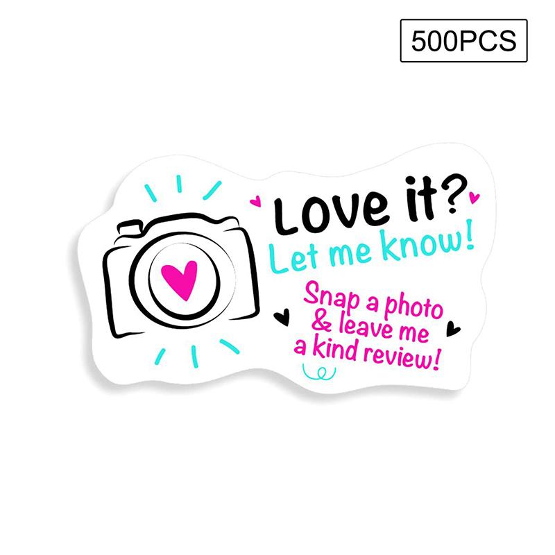 500Pcs Love It Let Me Know With Cute Camera Design Stickers 1.6Inch Thank You Stickers Bakeries Handmade Small Business Stickers