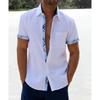 Camisa de manga corta holgada con botones en la parte delantera para hombre, camisa informal de verano con botones para la playa