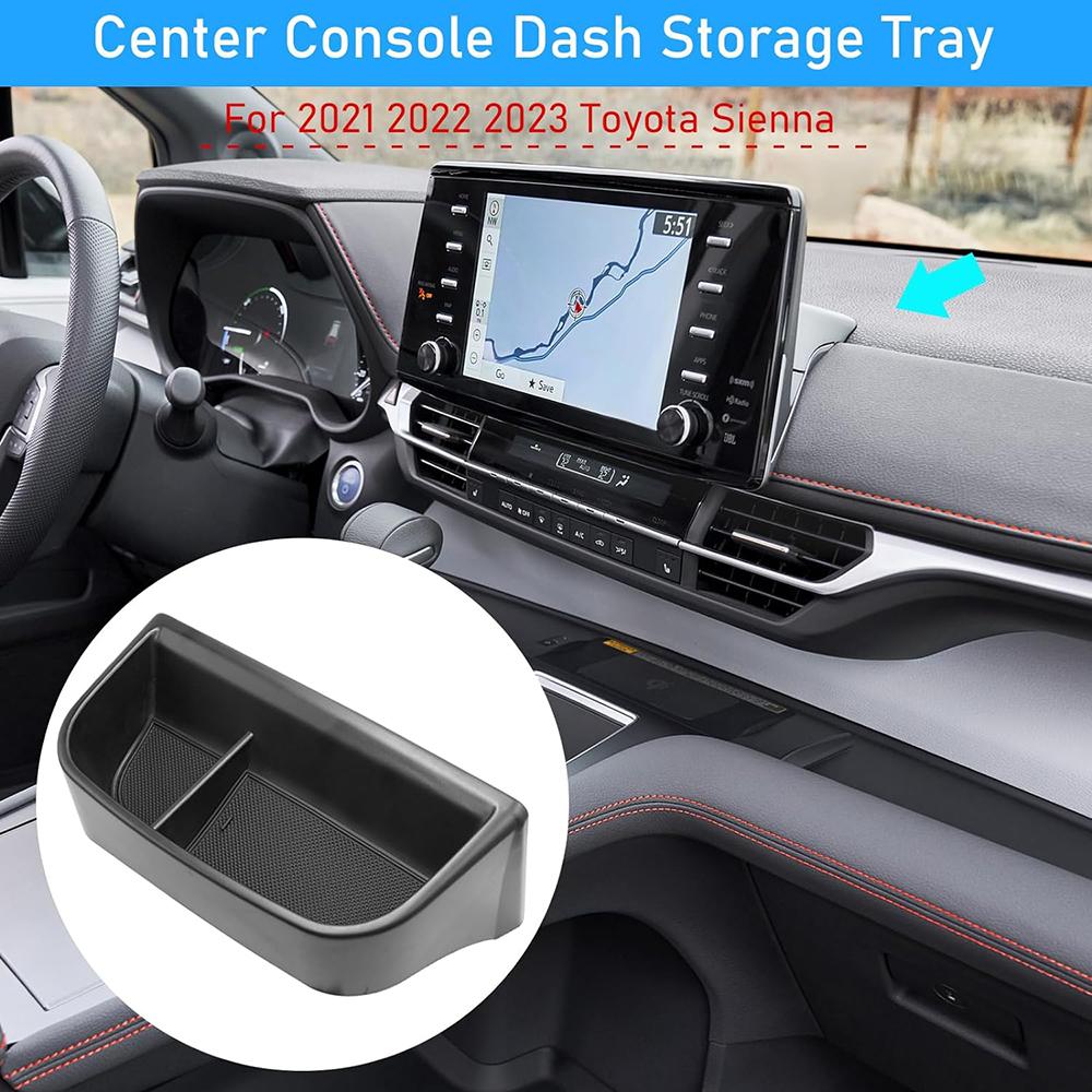 Center Console Dash Storage Tray for Toyota Sienna 2025 2025 2025 2025 Interior Accessories, Dashboard Organizer Behind Screen
