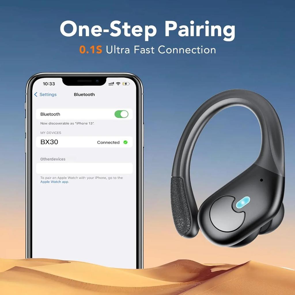 Wireless Earbuds, Bluetooth 5.4 Headphones Sport, Bluetooth Earbuds with ENC Noise Canceling Mic, Bass Stereo Wireless Earphone