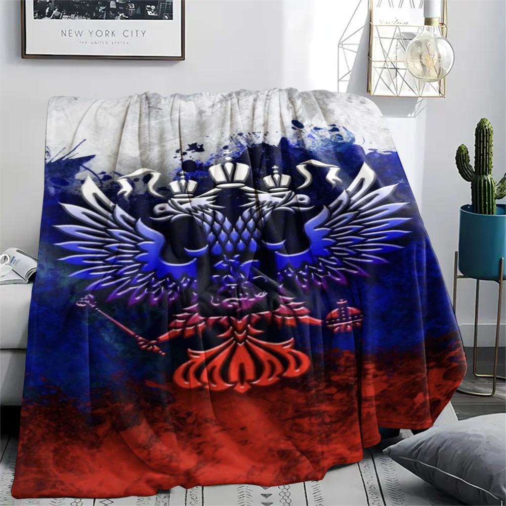 1PC Russian Double Print Flannel Blanket, High quality Comfortable for All Seasons, Home Decor, Warmth and Comfort, Perfect for Christmas Gifts138