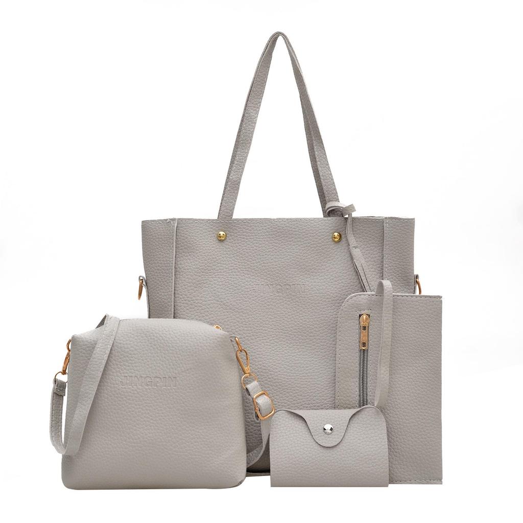 2025 Lychee Grain Four-Piece Women's Handbag Set: Chic, Versatile, and Spacious for European and American Styles