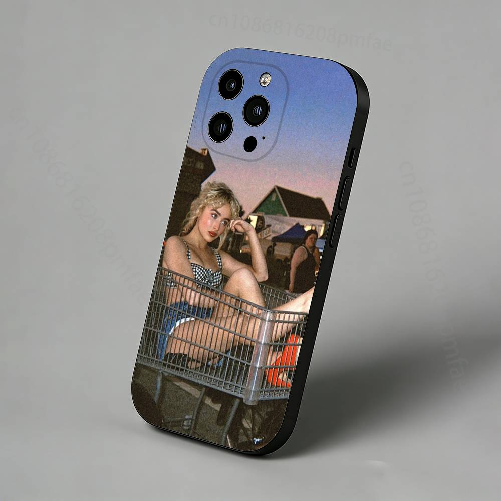 Singer S-Sabrina Carpenter Schlanke Rückseite Handyhülle für iPhone 17,16,15,14,13,12,11 Pro,Max,Plus,X,XS,XR,SE,Mini Schutzhülle