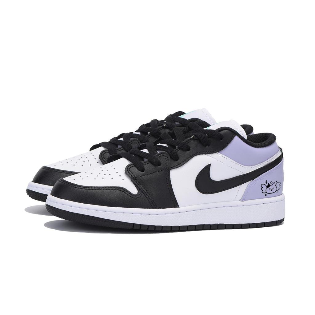 Jordan Air Jordan 1 Vintage Basketball Shoes Men's Low Top Black Purple 553558-131(Team85-S-BOX-A)