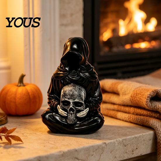 Exquisite Halloween Light for Display Skull Light, Spooky Gothic Style Ornament, Waterproof Decorative Handmade Sculpture Meditation Indoor Tabletops