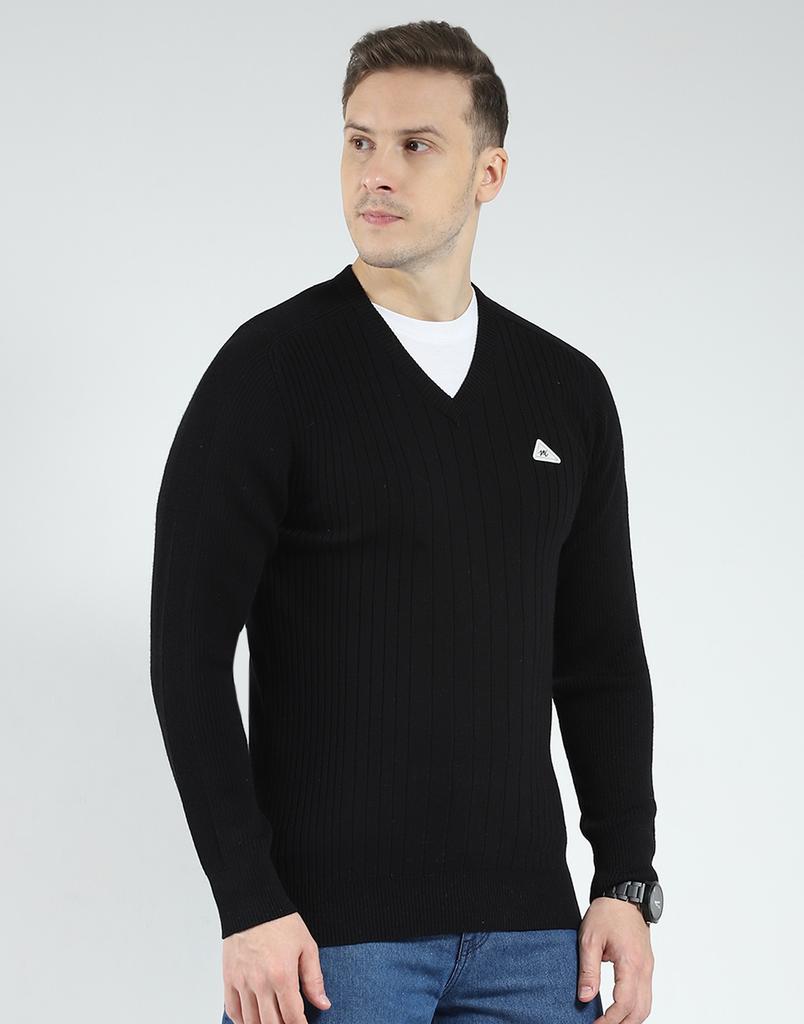 Monte Carlo Men's Wool Full Sleeves V Neck Sweater