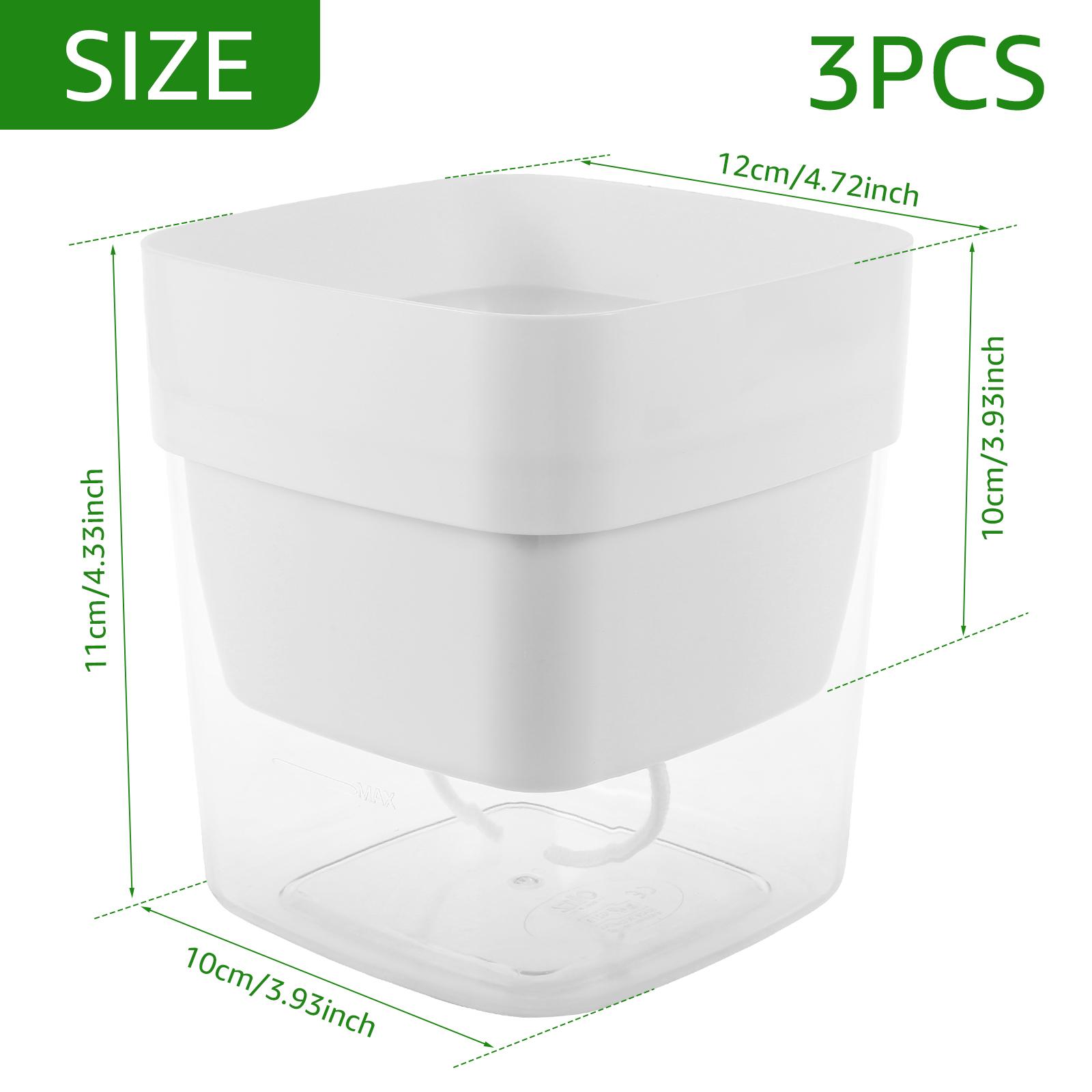

6/3 шт. Самополивающийся пластиковый горшок для растений с автоматическим поливом для всех комнатных растений, суккулентов, трав, африканских фиалок S SIZE 3PCS