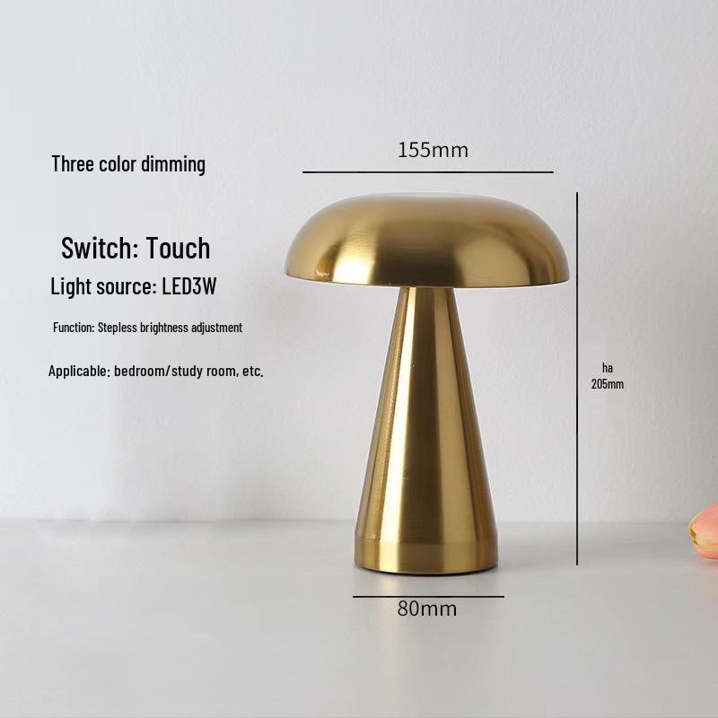 Danish Mushroom Lamp - Touch Bedside Night Light and Decorative Desk Lamp for Bars and Restaurants.