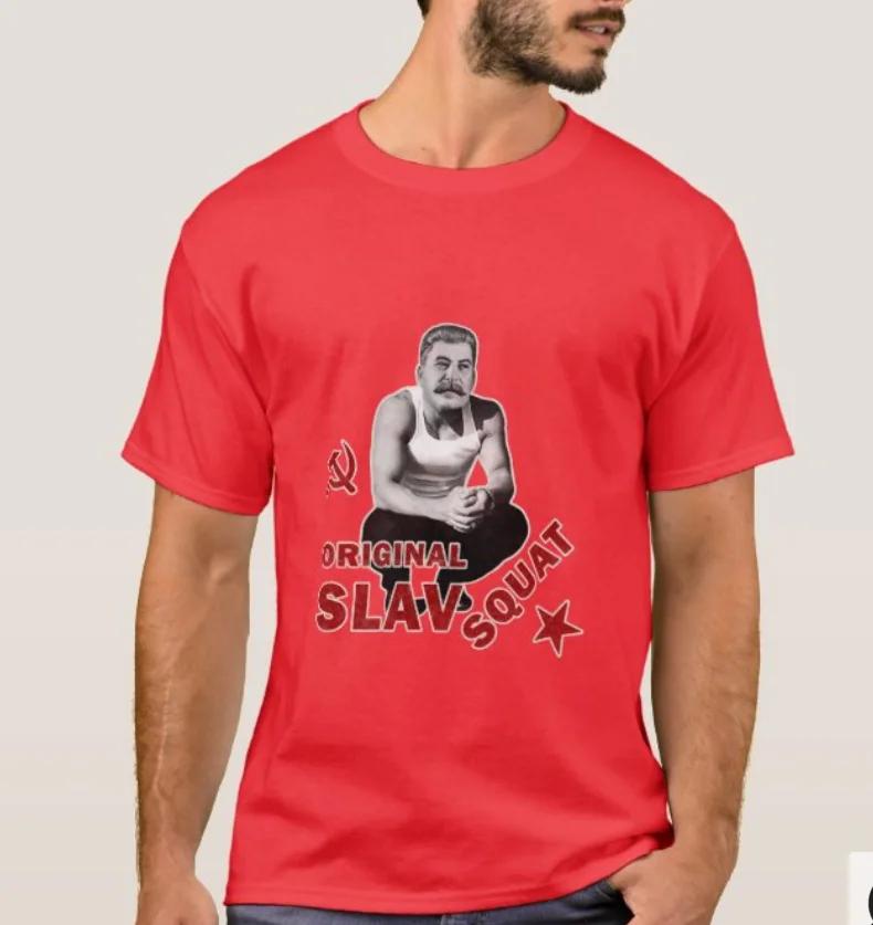

Slav Squat Stalin TShirt Summer Cotton Short Sleeve ONeck Mens T Shirt New S3XL S