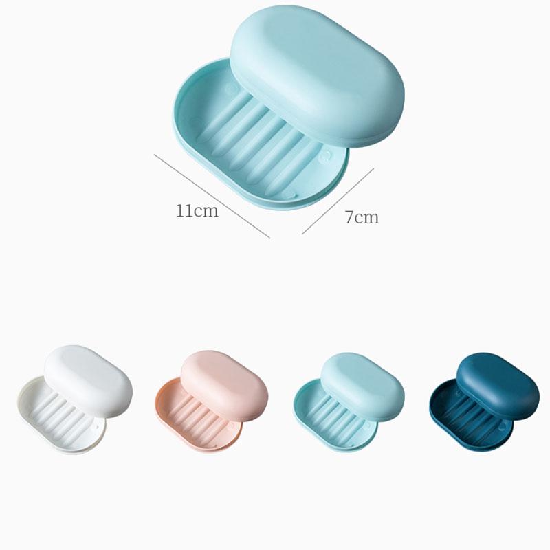 Portable Travel Soap Box Solid Color Lid Soap Dishes Hand Body Bath Face Clean Face Soaps Storage for Travel Bathroom Tools