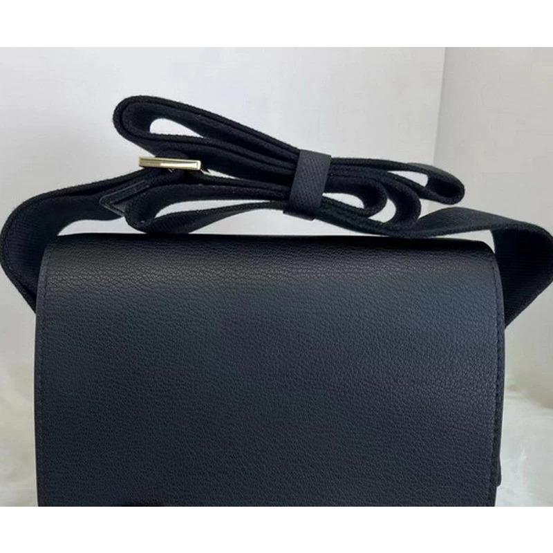 2025 New Leather Women's Bag Goat Pattern Leather Men's and Women's Same Clogs Wide Shoulder Strap Epoxy Leather Color Buckle Cross-border Wholesale