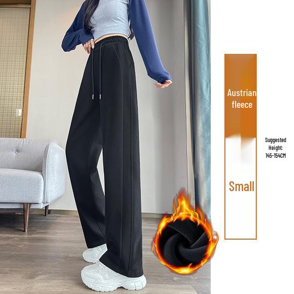 Women's Wide-Leg Velvet Sweatpants - Height-Enhancing Banana Sports Pants for Autumn/Winter 2025