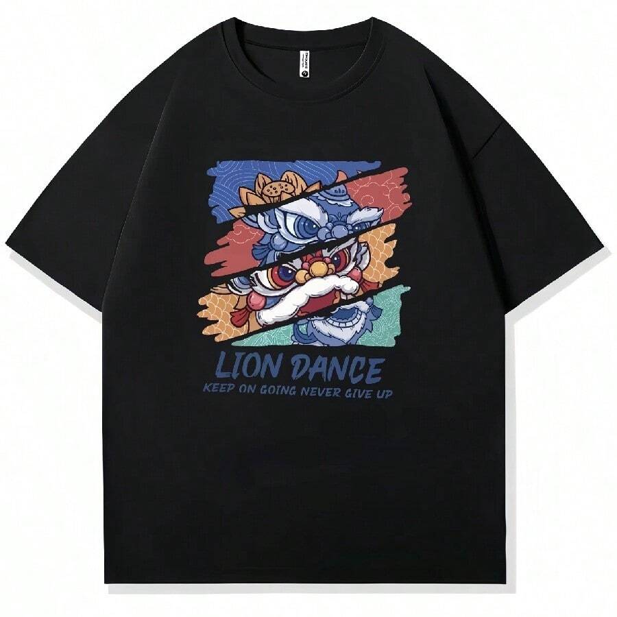 

Graphic T Shirts Men Short Sleeve Cartoon Print Clothing Oversized Streetwear Casual Summer New In 5XL різнокольоровий
