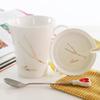 Tierkreiszeichen Keramiktassen-Set: Stilvolle Sternbild-Tasse für Zuhause, Paare, Kaffee und Tee, komplett mit Deckel und Löffel.