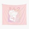 Arazzo Carino al Latte di Fragola Cartone Animato Rosa Fragola Appeso a Parete Arte per Stanza di Bambine Adolescenti Decorazione Coperta da Parete Rosa