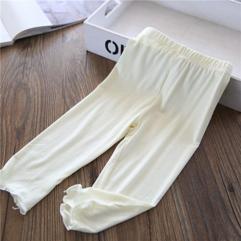 

Новые летние модальные леггинсы для девочек, мягкие брюки с защитой от комаров, детские штаны для малышей 130 белый