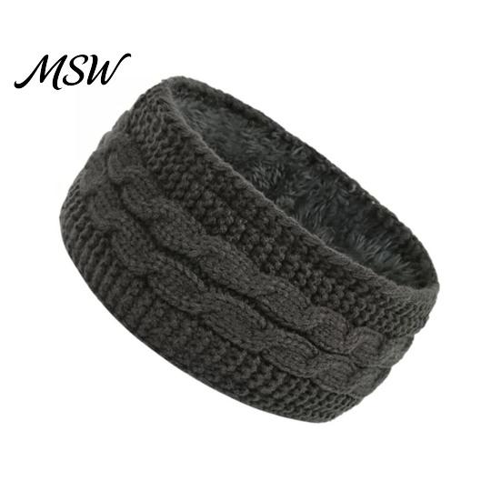 Soft Fleece Lined Headbands for Women Winter Women, Thickened Knitted Ear Warmers, Cold Windproof Headband Outdoor Activities Weather Hairband Running